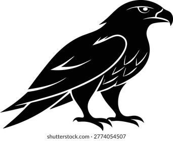 Eagle hawk raptor bird standing profile graphic