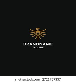 Adler Falken Speer Logo-Design, majestätischen Greifvogel mit Speerspitze Monoline Symbol