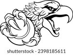 An eagle or hawk tennis ball cartoon sports team mascot