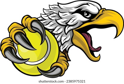 An eagle or hawk tennis ball cartoon sports team mascot