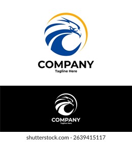 eagle head abstract logo design template