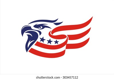 Eagle Head american flag