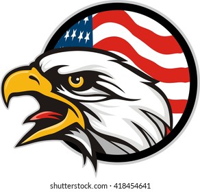 eagle head with American flag.