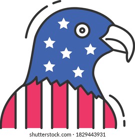 Eagle Head american flag Concept Vector Icon Design, Presidential elections in United States Symbol on White background, Independence Day Sign