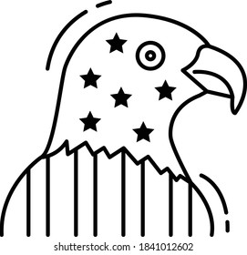 Eagle Head american flag Concept Vector Icon Design, Presidential elections in United States Symbol on White background, Independence Day Sign