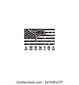 Eagle Head american flag logo design