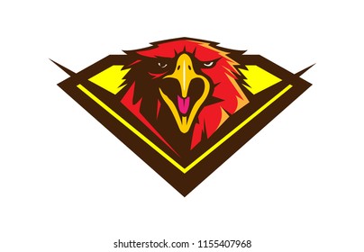 eagle head animal mascot - logotype concept - sporty vector illustration