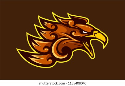 eagle head animal mascot - logotype concept - sporty vector illustration