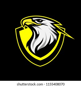 eagle head animal mascot - logotype concept - sporty vector illustration