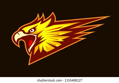 eagle head animal mascot - logotype concept - sporty vector illustration