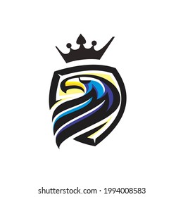 eagle head animal mascot - logotype concept - sporty vector illustration