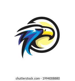 eagle head animal mascot - logotype concept - sporty vector illustration