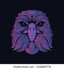 eagle  head artwork glow in the dark