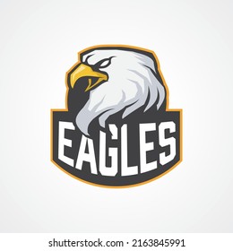 Eagle head athletic club vector logo concept isolated on white background. Modern sport team mascot badge design.