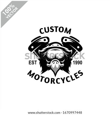 Eagle head auto repair and custom Garage Vintage style logo. Design element for company logo, label, emblem, sign, apparel or other merchandise. Scalable and editable Vector illustration.