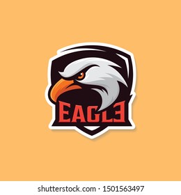 Eagle head badge logo design 