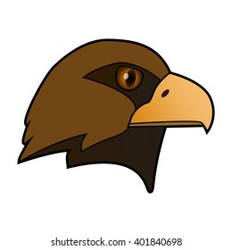 Eagle. The head of a bird of prey. Vector Image.