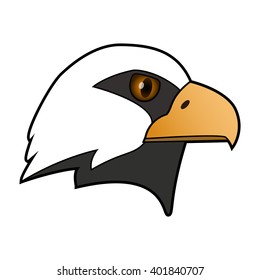 Eagle. The head of a bird of prey. Vector Image.