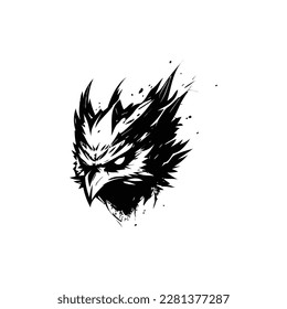 eagle head black color icon concept logo, black and white vector illustration, vector stock image, eagle icon, symbol