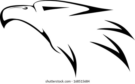 eagle head in black interpretation