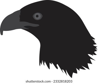 Eagle head black silhouette profile. Vector illustration isolated on white background