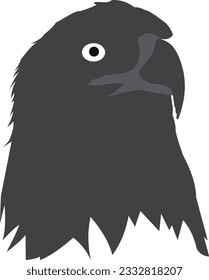 Eagle head black silhouette profile. Vector illustration isolated on white background