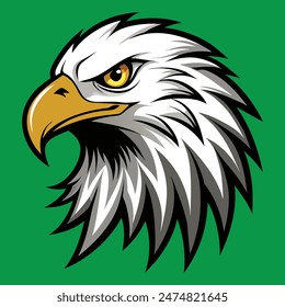 eagle head black and white vector illustration