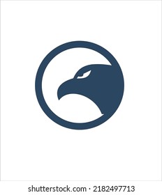 eagle head - blue and red vector logo, mascot