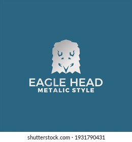 eagle head in bold metal and minimalist style