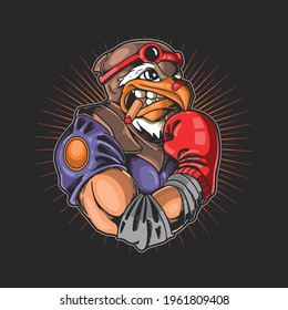 eagle head boxing sport illustration