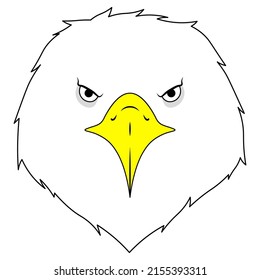 Eagle head cartoon bird animal isolated illustration