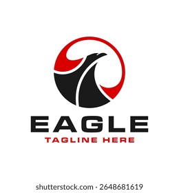 design do logotipo do círculo da cabeça da águia