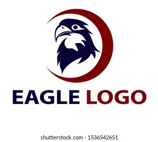 Eagle head in the circle logo vector design