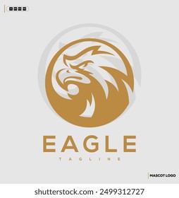 Eagle head circle mascot logo