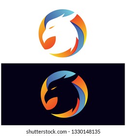 Eagle Head in Circle Shape Logo Vector