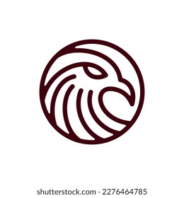 Eagle head circle simple modern logo