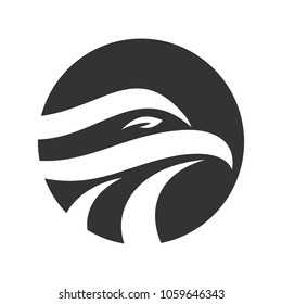 Eagle head and circle symbol. Logo. Vector 10.