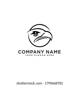 Eagle head and circle symbol. Vector Illustration