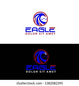 Eagle head in circle. Vector illustration. Logo for web sibe, business card. 