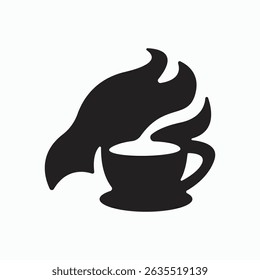 Eagle Head with Coffee Mug Logo Concept