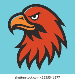 Eagle head  cute vector art in red color 