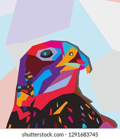eagle head design full colour illustration
