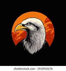 eagle head detailed vector illustration