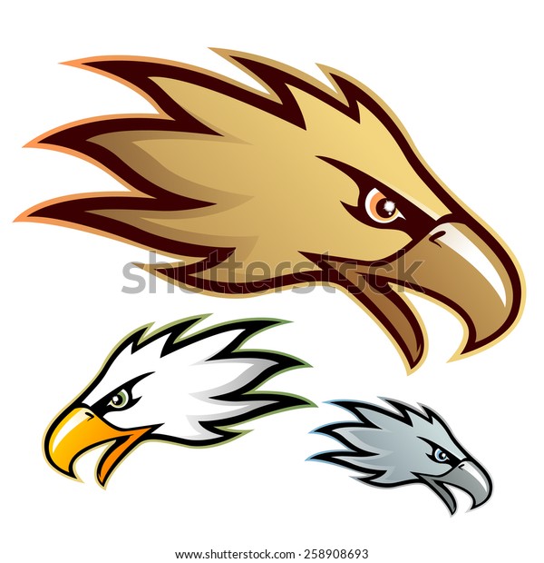 Eagle Head Different Colors Stock Vector (Royalty Free) 258908693 ...