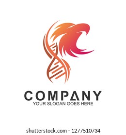 eagle head with DNA creative logo design