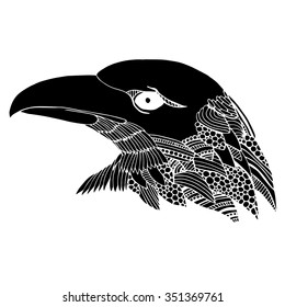 Eagle head doodle illustration