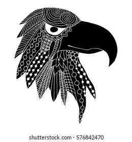 Eagle head doodle illustration