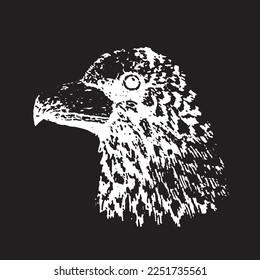 eagle head drawing pen, vector