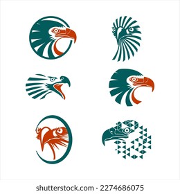 
eagle head emblem logo design