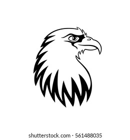 eagle head, Engraved style illustration.